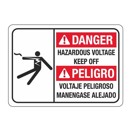 Danger Hazardous Voltage (Bilingual) - 10" x 14" Sign